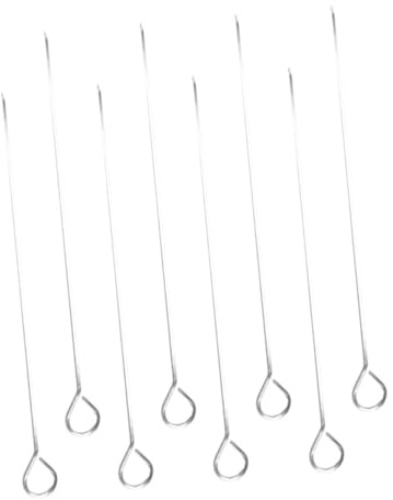 LOORGVEL Lot de 8 Brochettes Barbecue en Acier Inoxydable, pour Kebab et Poulet, Ustensile à Brochette pour Repas Extérieur