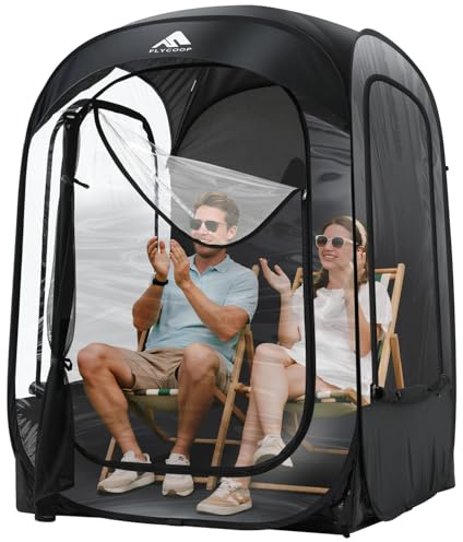 Sports Tent: Flycoop Portable Weather Pop Up Pod 2 Person to Provide Shelter from Wind Rain and Cold Weather Shelter for Outdoor Activities, Sports Events, Camping and Hiking (50 x 50 x 69)
