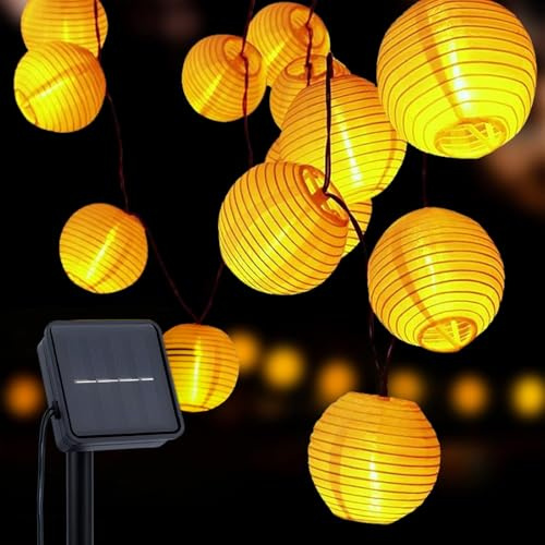 ALEGRE® Solar Lichterkette Lampions Aussen, 3,5M 10 LED Lampion Lichterkette Außen Solar, 8 Modi Wasserdicht Lampion Lichterketten, Lampions Solarlichterkette für Garten, Balkon, Hof, Weihnachten Deko