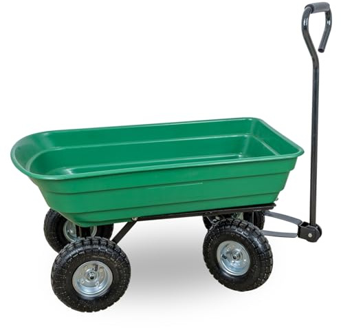 LandXpert Gartenwagen mit Kippfunktion 75l Transportwagen Handwagen bis 250kg