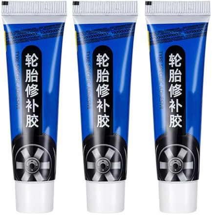 Colle de réparation de pneus, mastic d'étanchéité instantané, solution noire pour réparations rapides, produit anti-crevaison pour pneus (3pcs)