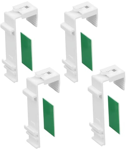 YIPFEN 4 Pezzi Supporti Lunghi per Tende a Rullo Klemmfix Duo-Rollo, da Fissare e Incollare Senza Forare, Accessori o Ricambi per Montaggio su Finestre in PVC e Porte Balcone