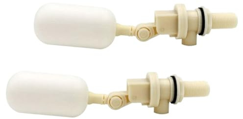 Kichvoe Valvola Galleggiante per Abbeveratoio Controllo Automatico Livello Acqua Beige in Plastica 2 Unitá Accessorio per Ciotola Bevande Bestiame