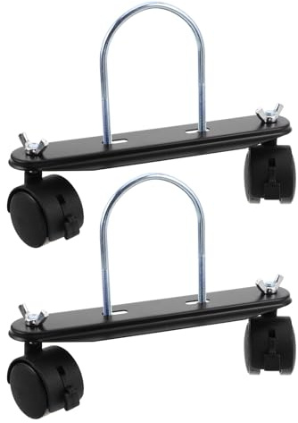Sosoport Juego de 2 Ruedas Giratorias Negras para Calentadores de Aceite con Freno, Soporte Móvil para Radiador Eléctrico, Repuestos Duraderos Antidesgaste, Movilidad Silenciosa