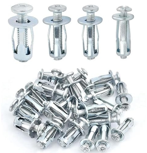 Set 60 Tuercas de Pétalos con Tornillo M4,M5,M6 – Tacos de Expansión para Cavidades en Paneles de Yeso, Pladur y Pared Hueca en Acero Galvanizado
