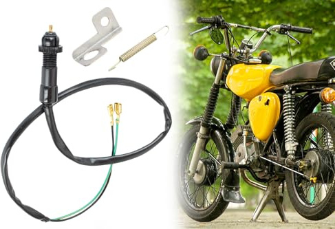 Bremslichttaster Bremslichtschalter + Haltebügel verzinkt + Zugfeder großer Typ für Simson S50 S51 S53 S70 S83, Nachrüst-Set 3-teilig