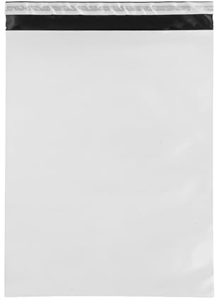 IMBALLAGGI 2000-100 Buste per Spedizioni 350x450+50mm in COEX Impermeabile, Pacchi Antistrappo e Anti Umidità Ideali come Buste Spedizione Vinted e Corriere, Sacchetti con Patta Adesiva Bianco Opaco