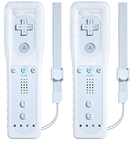 TechKen Wii Controller Remote mit Nunchuck Wii Kontroller mit Nunchuk Wii Fernbedienung Wii Vernbedinung Ersatz Controller für Wii (Controller ohne Motion Plus)