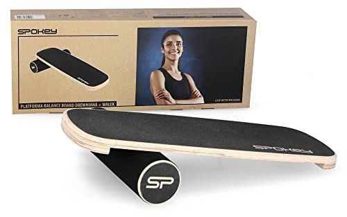 Spokey Balance-Board aus Holz und Rolle zum Surfen, Snowboarden, Skateboarden.