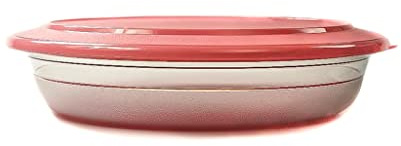 Tupperware Tafelperle 1,3L rosa Schüssel Servieren Schale flach OHNE Rand 37566