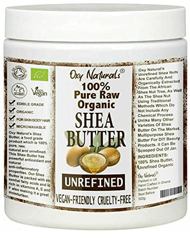 Organic Shea Butter Unrefined Raw, Natural Extra Virgin A Grade African Pure Ivory All Body Butter Moisturiser Cream Lotion for All Skin Face Hair Type (500 g (Pack of 1))