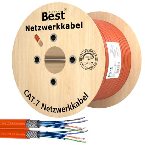 CAT 7 Duplex Netzwerkkabel 250m Reines Kupfer LAN Verlegekabel S/FTP 10Gbit | 100 % reines Kupfer, Duplex LAN Verlegekabel, Ethernet Installationskabel, S/FTP, PoE+, 10 Gbit, Router, Switch, Keystone