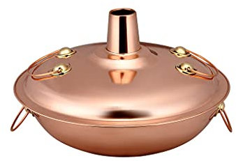 PIAOLING Kupfer-Hottopf, Induktionskocher-Becken, Reiner Kupfer-verdickter Suppentopf, kupferndes Kupfer-Topf, altmodischer Gaskupfer-Hot-Pot (Color : Brass, Größe : A)
