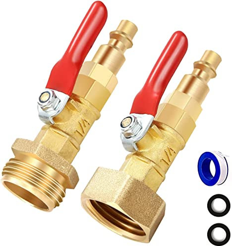 ANPTGHT Adattatore invernale, ottone, 1/4, NPT, camper, barca, rimorchio da viaggio, raccordo sprinkler, valvola a sfera