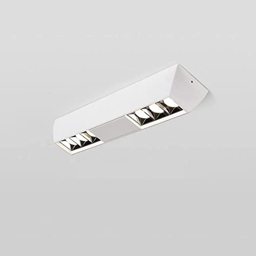 LUOFDCLDDD Spotlight，White Led Ceiling Spotlight Fixture Linear Surface Mounted Lighting Fixture, Aluminum Housing, 3000K Warm White Long Strip Directional Spotlight, Corridor Ceiling Lamps/6-Light