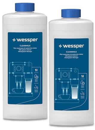 Wessper Universal Milchsystemreiniger für Kaffeevollautomaten & Milchaufschäumer Reiniger [2x1L]– Milchschaumreiniger – Entfernt Milchfette & Eiweißablagerungen – Effektive Reinigung