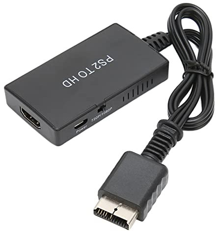 pour Adaptateur pour PS2 vers HDMI, Adaptateur Convertisseur pour PS2 vers HDMI, Convertisseur Vidéo Full HD, Conversion Signal pour PS2 vers Signal HDMI, Prend en Charge la Commutation 720P/1080P