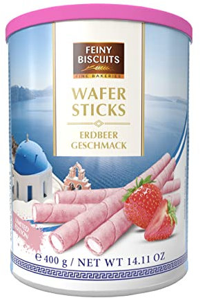 Feiny Biscuits Wafer Sticks Waffelröllchen Erdbeer Geschmack 400g