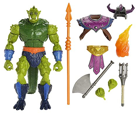 Masters of the Universe Masterverse Actionfigur in Übergröße New Eternia Whiplash, 20 cm, 30 verschiedene Bewegungen, Battle-Zubehörteile, HLB68