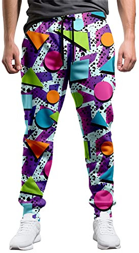 80s Style Purple Jogger Sweatpants Mens Funny Joggers Pants Casual Track Pants 90s Outfit for Men Sports Athletic