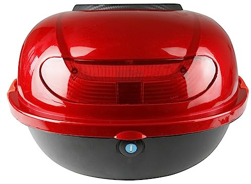 JUNNIU Caja Superior Trasera de la Motocicleta Caja Superior del Maletero de la Cola Caja Impermeable del Maletero del Equipaje del Scooter para el Equipaje del Casco de la Tienda, con 2 Llaves, Tira
