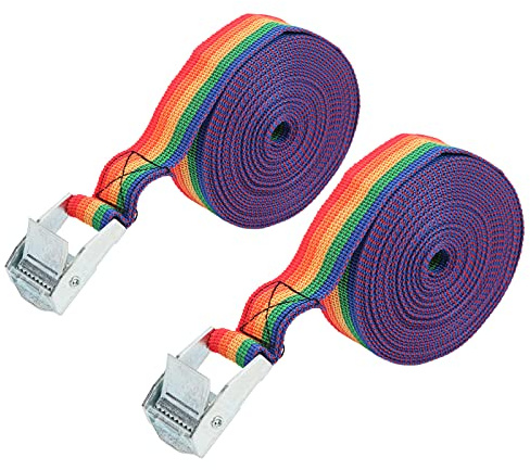 ANKROYU Sangle D'arrimage, Sangle D'arrimage à Boucle à Came Réglable, Sangle D'arrimage à Cliquet à Boucle en Fer De Zinc, Sangles à Cliquet pour Bagages pour Sécuriser Le Transport du Kayak(3M)