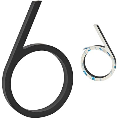 Ywonoby Numéros de porte, 5 pouces 3D auto-adhésif Numéros de maison, Numéros d’adresse Autocollants pour la boîte aux lettres de la maison Appartement Hôtel Cour Noir(6/9)