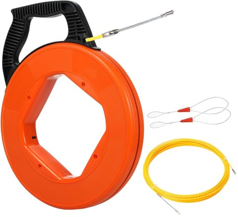 Kabeleinziehhilfe 50m, 4mm Fiberglas Einziehspirale Einziehfeder, Zugdraht für Leerrohre, Kabelziehhilfe