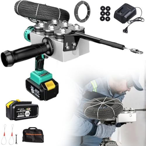 Dispositivo per filettare tubi nascosti per cavi da elettricista, filettatrice completamente automatica, strumento per tirare cavi elettrici con cavi nascosti, filettatrice,1x3000mA