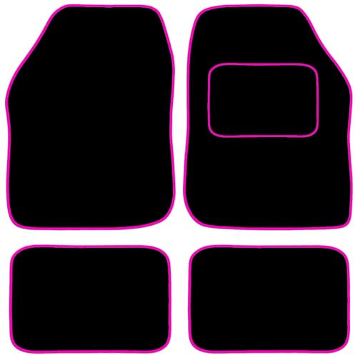 iPRIME - UNIVERSAL CAR MATS - For UNIVERSAL Concourse Universal Tailored Car Floor Mats (PINK EDGING, 450 - CARPET)