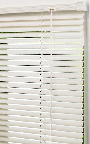 Lister Cartwright 25mm PVC Venetian Blinds Windows Blind Easy Fit Child Safety Included (White, 145 cm Width x 160 cm Drop)