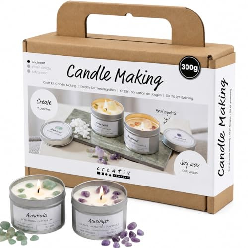 Creativ Mini Bastelset Kerzenherstellung, creme, cremefarben, Sojakerzen, 1 Packung, Mulricolour