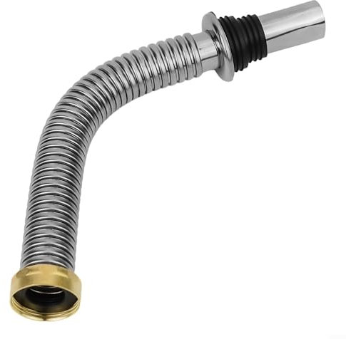 Vilgftyiet Tubo di scarico flessibile, tubo di scarico del lavandino del bagno, tubo di scarico in acciaio inossidabile a prova di odore S Bend Water Down‑Flow (40 cm)