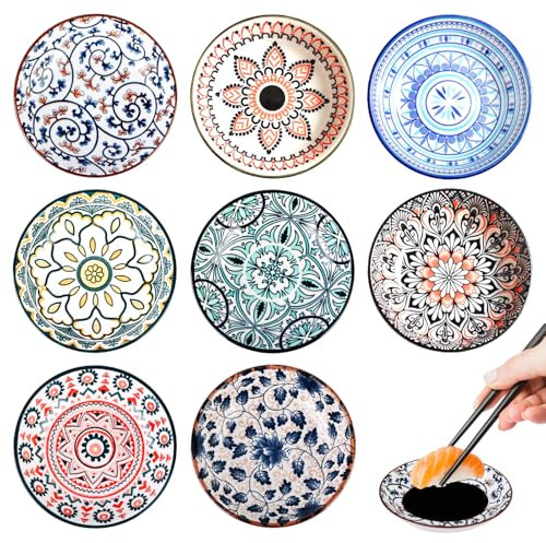 Ensemble De 8 Bols En Céramique Pour Dips Et Épices, Bols En Porcelaine Résistants À La Chaleur, Parfaits Pour Snacks, Desserts Et Garnitures (Ø 10 cm, Multicolore)