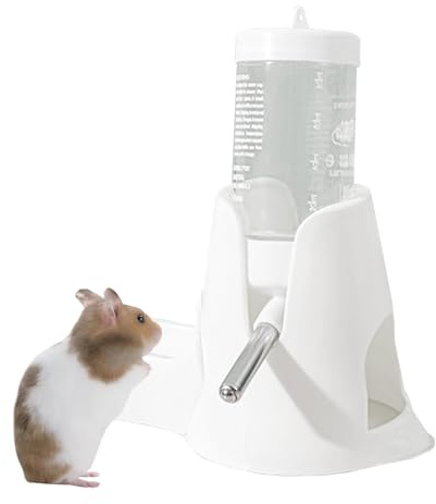 CutitiUU 80ml Bebedero automático para hámster,Botella de Agua Chickadee,Bebedero para hámster,Botella de Agua Guinea,Botella de Agua de Conejillo Indias sin Goteo,alimentación Botella (Blanco, M)