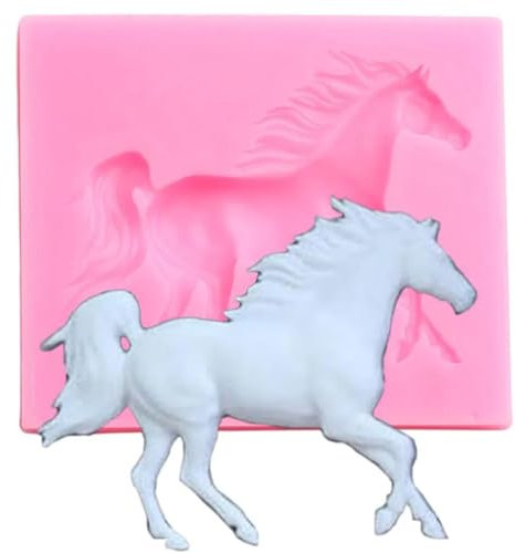 Silikonformen, Schokoladenformen, 3D-Pferd-Silikonform, Hufeisen, Fondant, Pferdekopf, Cupcake-Form, Kuchendekoration, Süßigkeiten, Schokoladenform, 7,8 x 6,7 x 0,9 cm