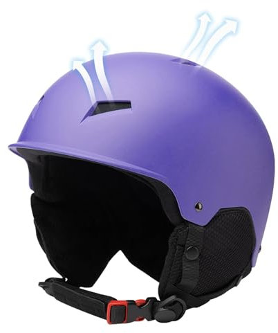 Lumiscent Casco para Snowboard, Gorro de Seguridad para esquí - Gorro Duro Que Absorbe los Golpes, protección para los oídos, Gorro de Seguridad Ajustable,Gorro de Seguridad Protector portátil con