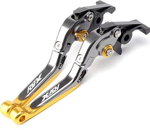 ZESIDIMO Para XADV750 X-ADV 750 2017-2023 X ADV Accesorios Moto Palancas de Freno y Embrague Plegables Extensibles Ajustables (Titanio-oro)