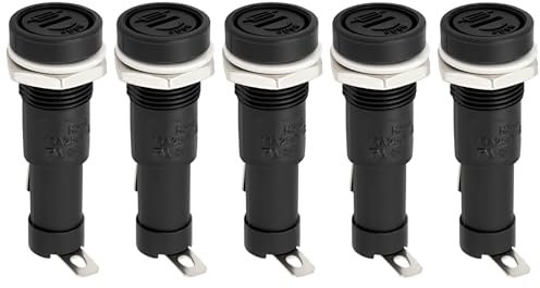 VGOL 5x Porte-fusibles à Montage Sur Panneau Compatibles avec Les Fusibles 6,3 X 30 Mm 15 A 250 V AC pour équipement de Sécurité Appareils électroménagers Maison Intelligente