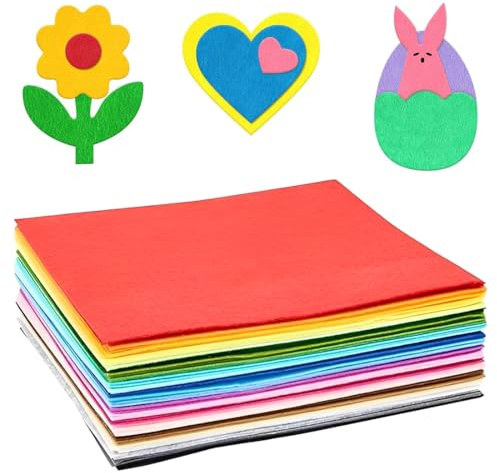 WUSJCOF 20 Farben Bastelfilz Filzstoff für Basteln,Farbig Filz Blätter,Polyester Felt Fabric,Kinder Vliesstoff Stoff Filzplatten,zum DIY Handwerk Nähen Manual Decoration (20 * 30 cm*1mm) (20 Farben)