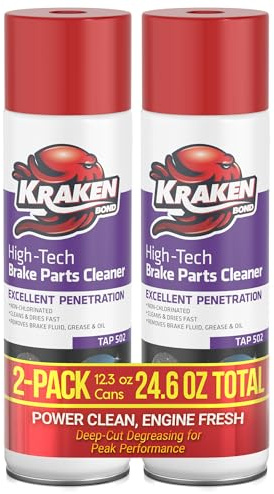 KRAKEN BOND Non-Chlorinated Brake Parts Cleaner Spray, Instant Removal, Fast Drying, 12.3fl oz - 12 pack