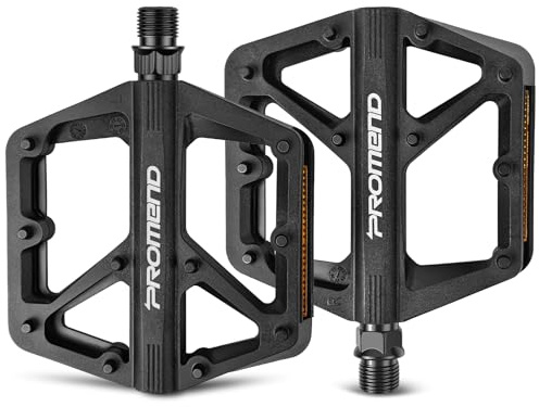 PRMHOOT MTB Pedale mit Reflektoren, rutschfeste Pedale Fahrrad aus Nylonfaser, 9/16-Zoll-Fahrradpedale für Rennrad/Mountainbike/Trekking/BMX/E-Bike