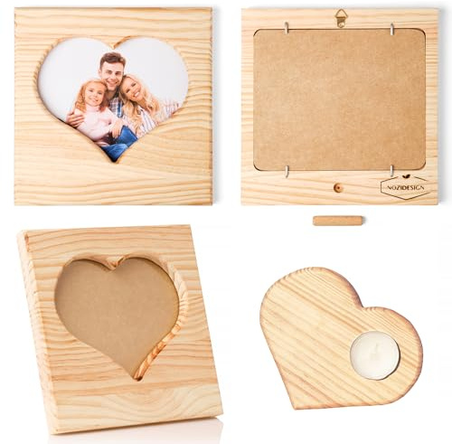 NoziDesign Marco Fotos 10x15 de madera natural, marco foto artesanal hecho a mano, marcos para fotos decorativos, marcos de fotos pared y portaretratos para fotos elegantes y duraderos