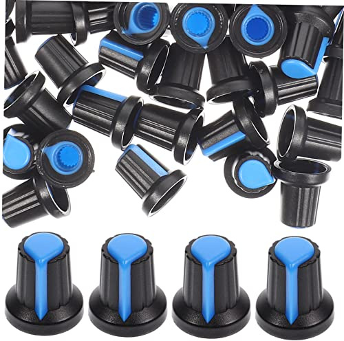 VILLFUL 100 Stück Guitar Potentiometer Knobs Blau Effektpedal Knöpfe für Gitarre Lautstärkeregler Zubehör Einfache Installation und Austausch für Gitarre und Bass