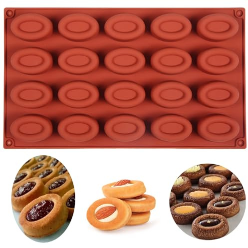 Niuhong 20 Löcher Kekse Silikonbackform Kleine Kuchen Antihaft-Silikon-Backform Hitzebeständige Backformen Silikonform Schokoladenform DIY Backen Muffins Donuts Schokolade Pudding Gelee (A)