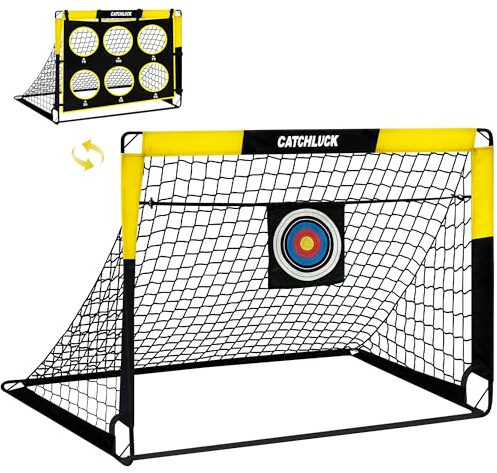 CATCHLUCK barn fotbollsmål fotbollsnät, gul