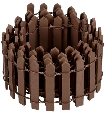M METERXITY 1 clôture de jardin féérique miniature en bois à faire soi-même, petite clôture décorative en bois pour maison de poupée, artisanat, projet de diorama, micro ornements de paysage [marron]