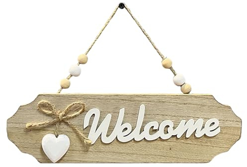 Welcome Sign Door Sign Front Door Decoration 25.8x7.7x0.8cm Garden Plaques for Outside Wooden Rectangle Wall Hanging for Home Decor Home Porch Entryway Decor
