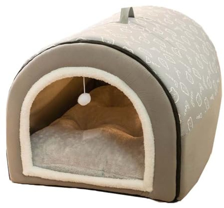 Hundebett 2-in-1 Haustierhöhle, warmer Winterschlafsack mit abnehmbarem Kissen, faltbar, waschbar, gemütliches Nest für Hunde und Katzen, XXL: 100 x 70 x 60 cm