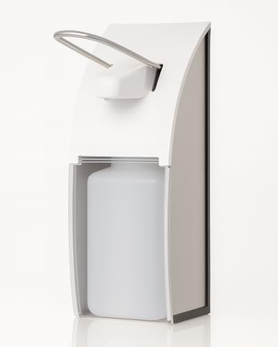 Blanc HYGIENIC FIX Armhebelspender Kunststoff, 500 ml, Weiß-Transparent | 500-ml-Armhebelspender aus Kunststoff, Weiß-Transparent, inkl. Leerflasche und Wandhalterung, abschließbar